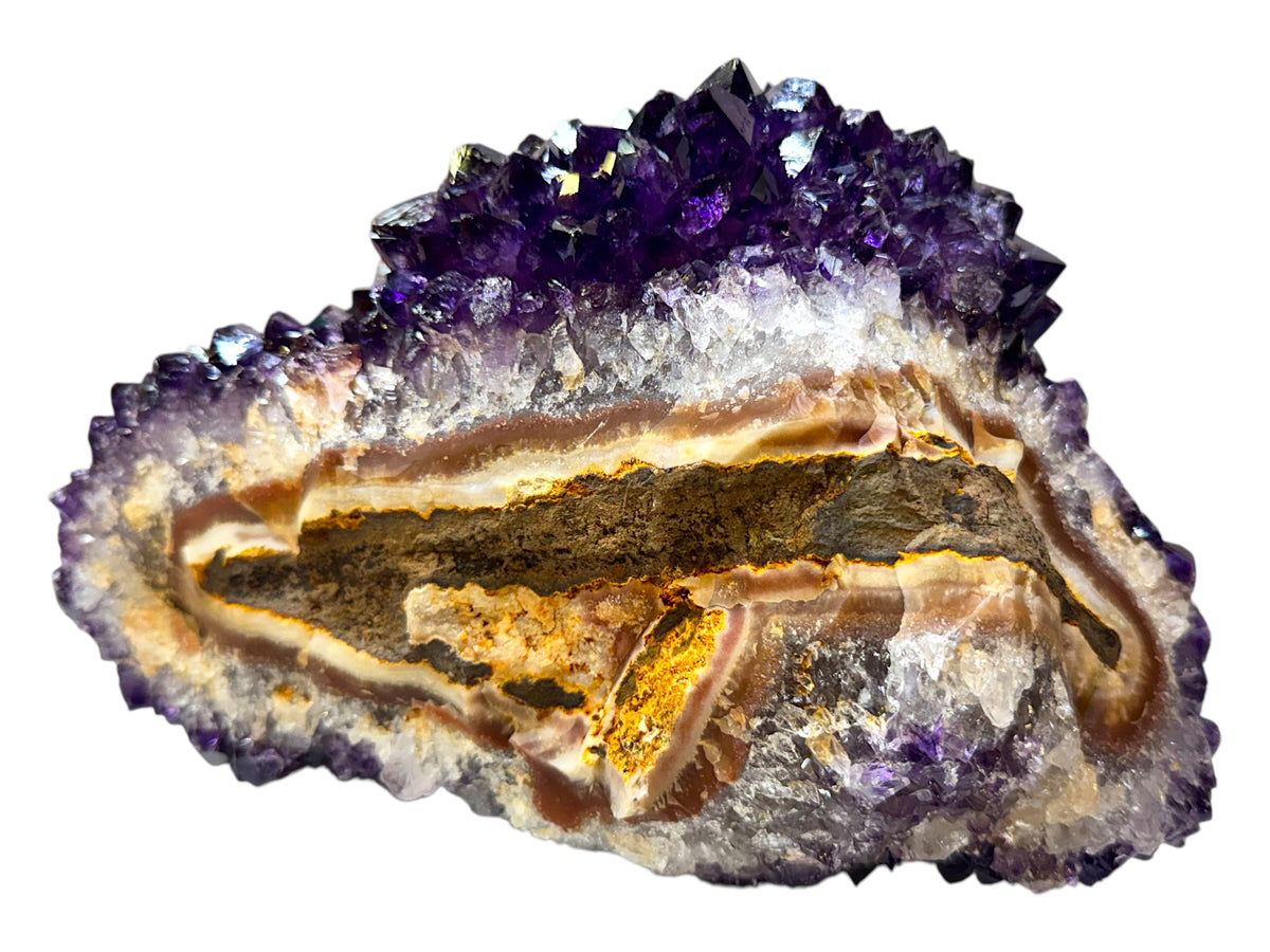 XXL Uruguay Amethyst Kristallstufe in Igelform mit stalaktitischem Achatkern – Artigas – 4.699 g – 23 × 14 × 15 cm – AAA – Unikat Masterpiece 1720
