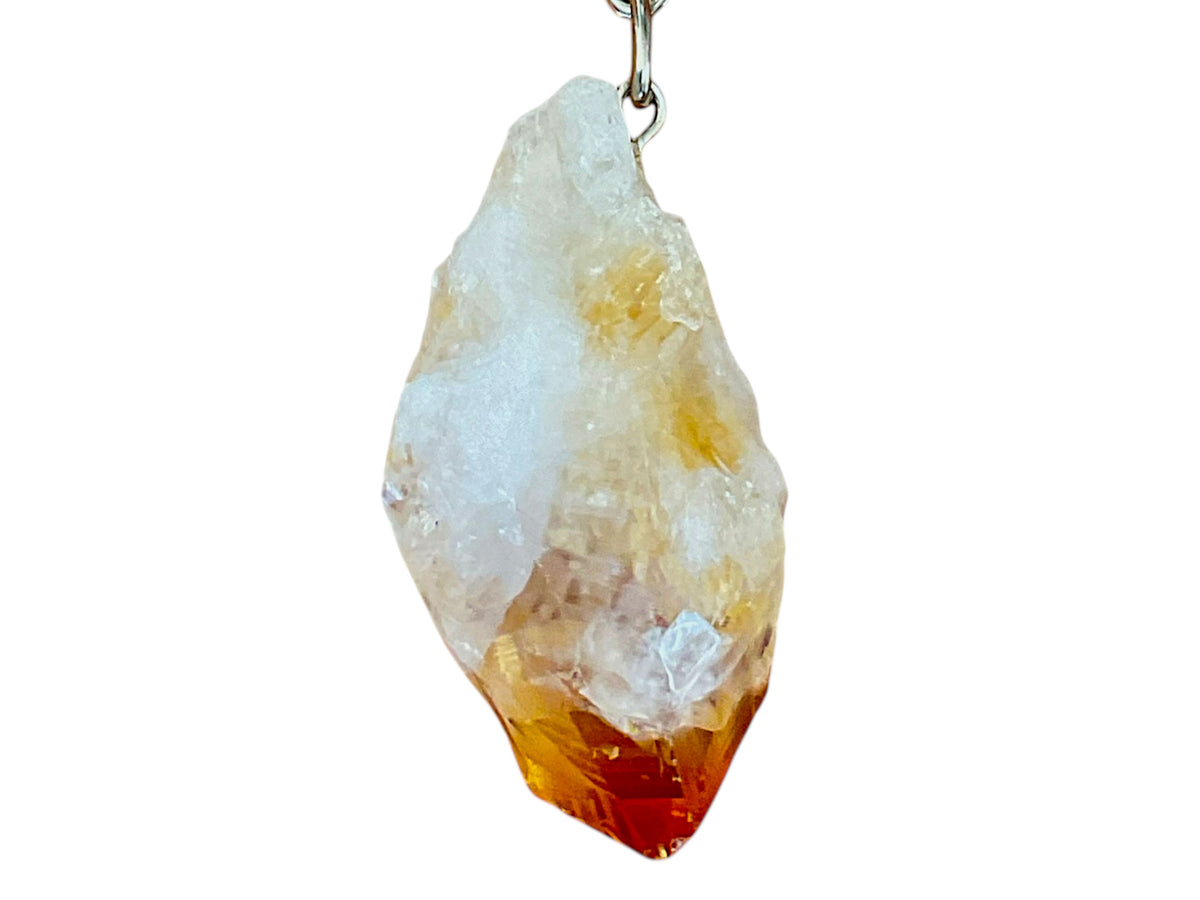 Citrin Kristall Schlüsselanhänger aus Brasilien – Naturstein ca. 4 cm – 15 g – mit Edelsteinkarte & Geschenkbox