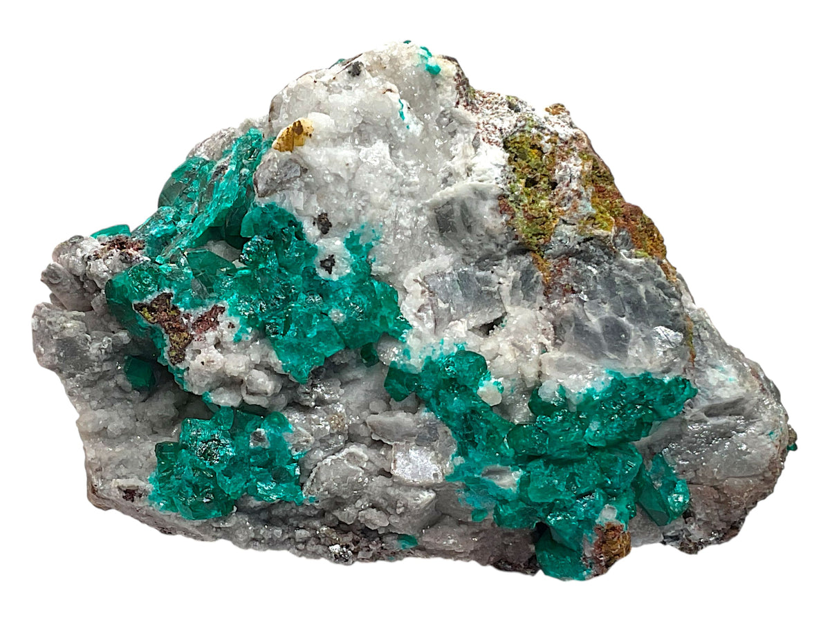 Dioptas Kristallstufe aus dem Kongo (Zaire) – 364 g – 10 × 6 × 6 cm – intensiv grüne Kristalle – Sammlerstück – Unikat 1657