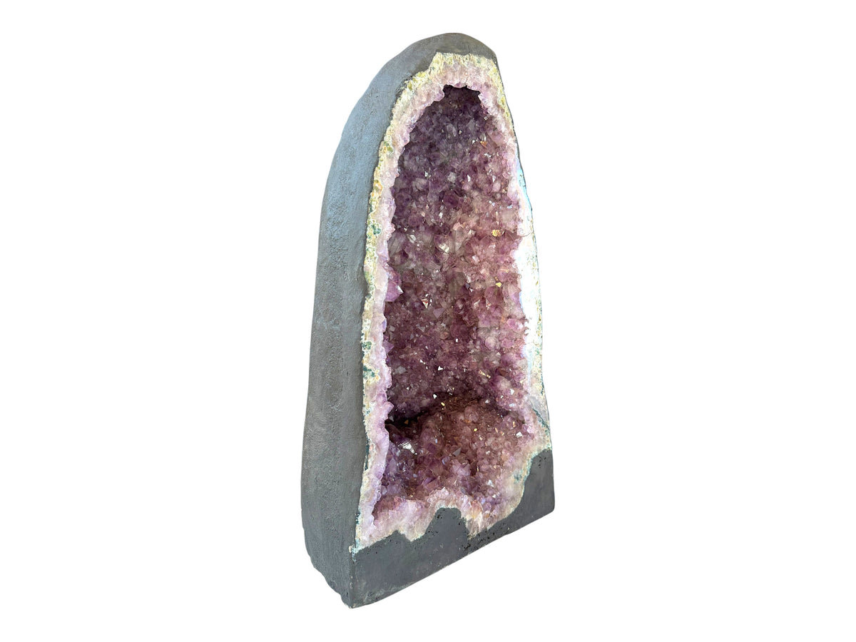 XXL Amethyst Druse AAA aus Brasilien – 39,8 kg – 29 × 24 × 57 cm – intensive violette Kristalle – Unikat Masterpiece 1472 – Sammlerstück