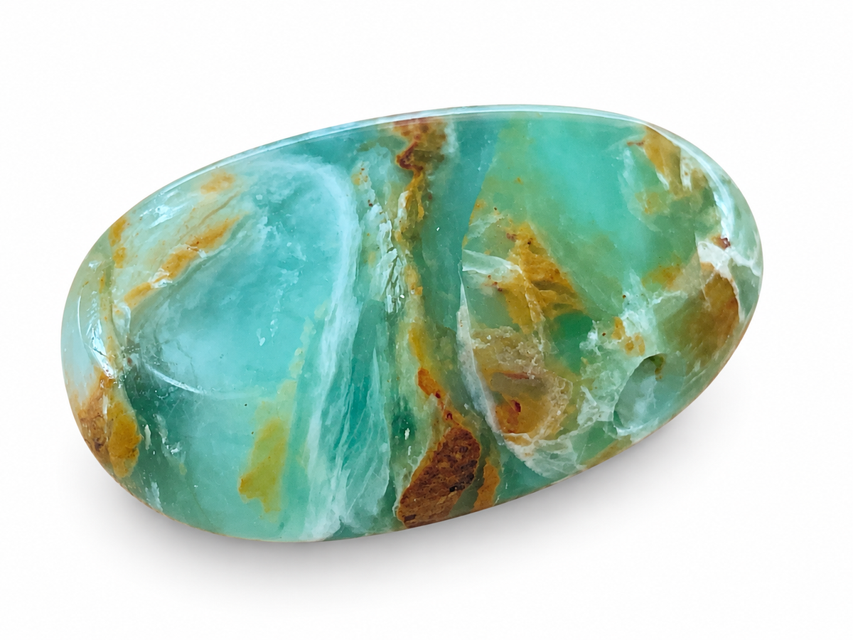Peruanischer Blauer Opal Tropfenanhänger – Landschaft der Anden | Limitiertes Unikat inkl. Magnet-Geschenkbox