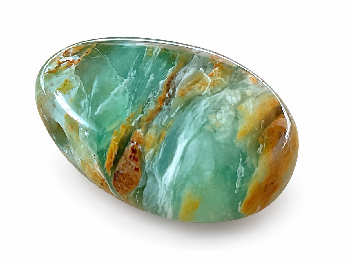 Peruanischer Blauer Opal Tropfenanhänger – Landschaft der Anden | Limitiertes Unikat inkl. Magnet-Geschenkbox