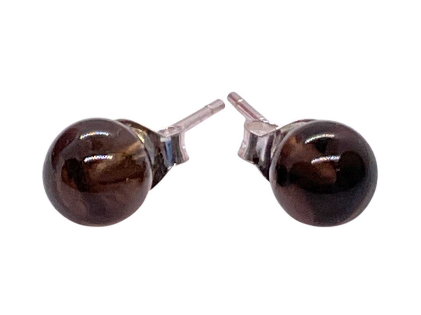 Silber Edelstein Perlen Ohrring | 6mm | 925 Silber  | in Geschenkbox | verschiedene Varianten | Ohrringe - Energiesteine