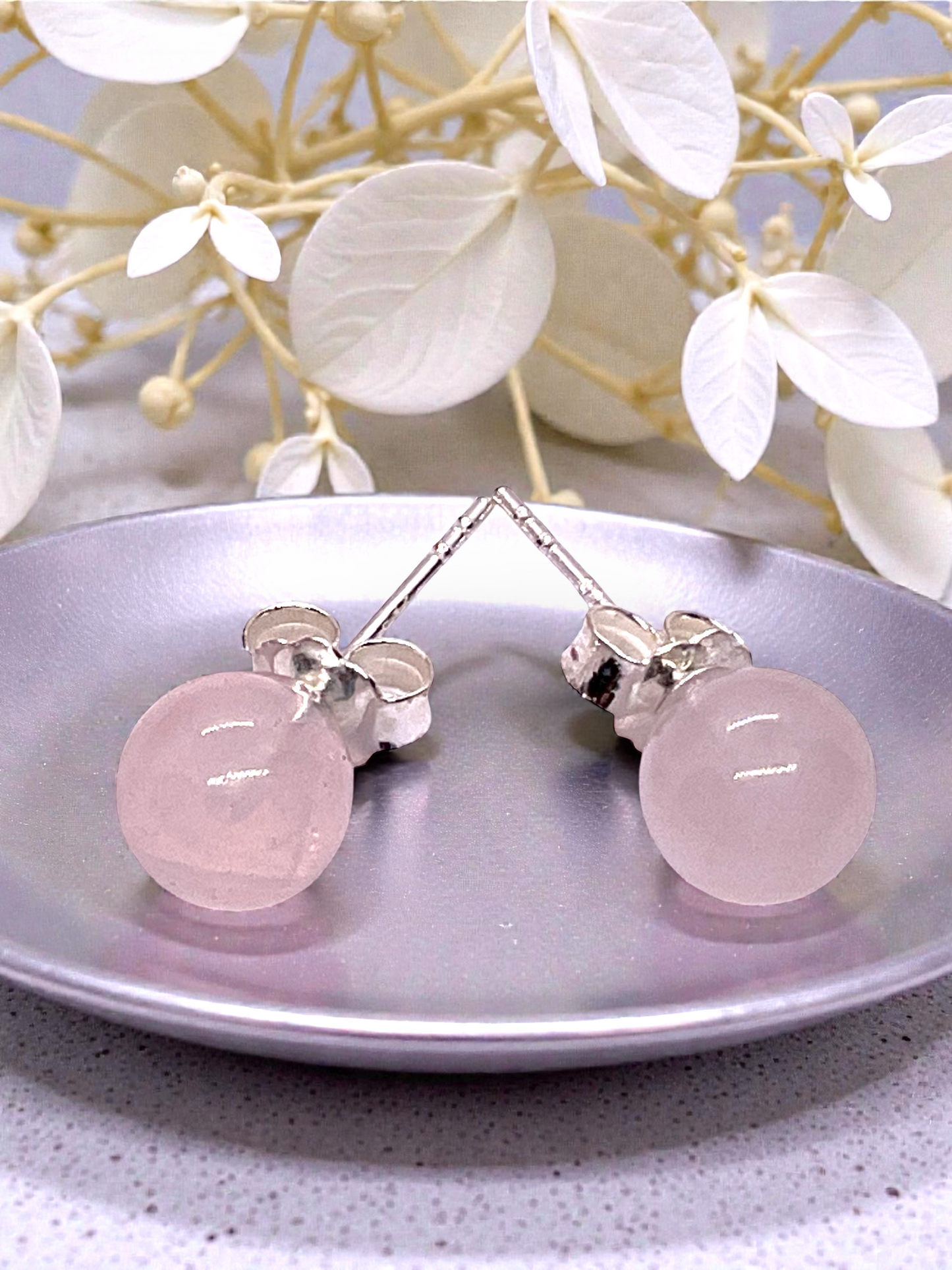 Silber Edelstein Perlen Ohrring | 6mm | 925 Silber  | in Geschenkbox | verschiedene Varianten | Ohrringe - Energiesteine