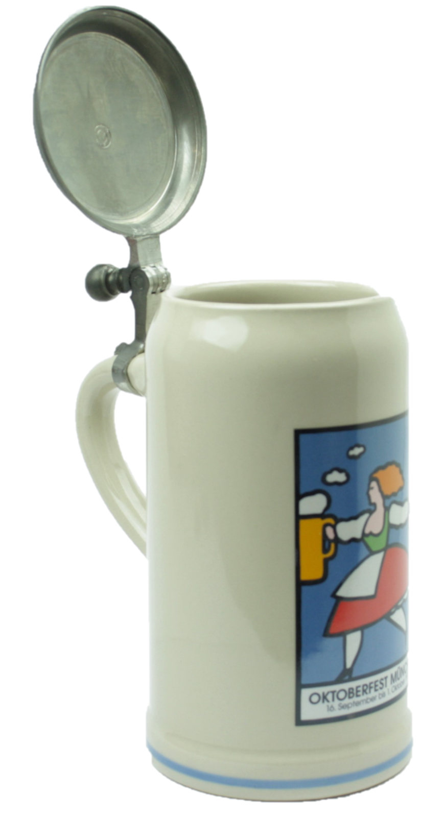 Original Oktoberfestkrug 1995 mit Zinndeckel I Jahreskrug I Zertifikat