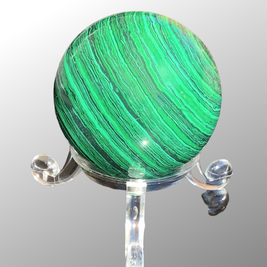 Malachitglas Edelstein Kugel * 4 cm * Top Qualität mit Acrylständer