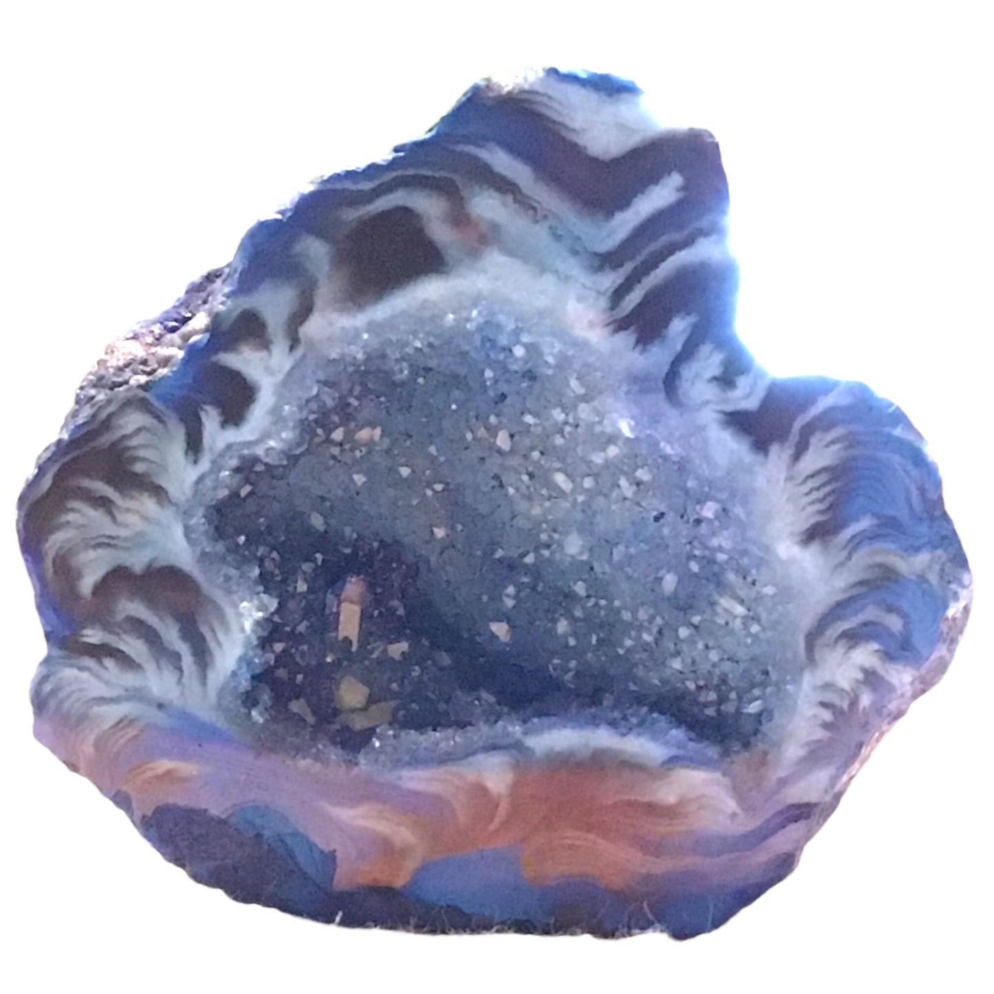 Gefärbte halbe Achat Geode | aufgeschnitten und poliert | A* Qualität |