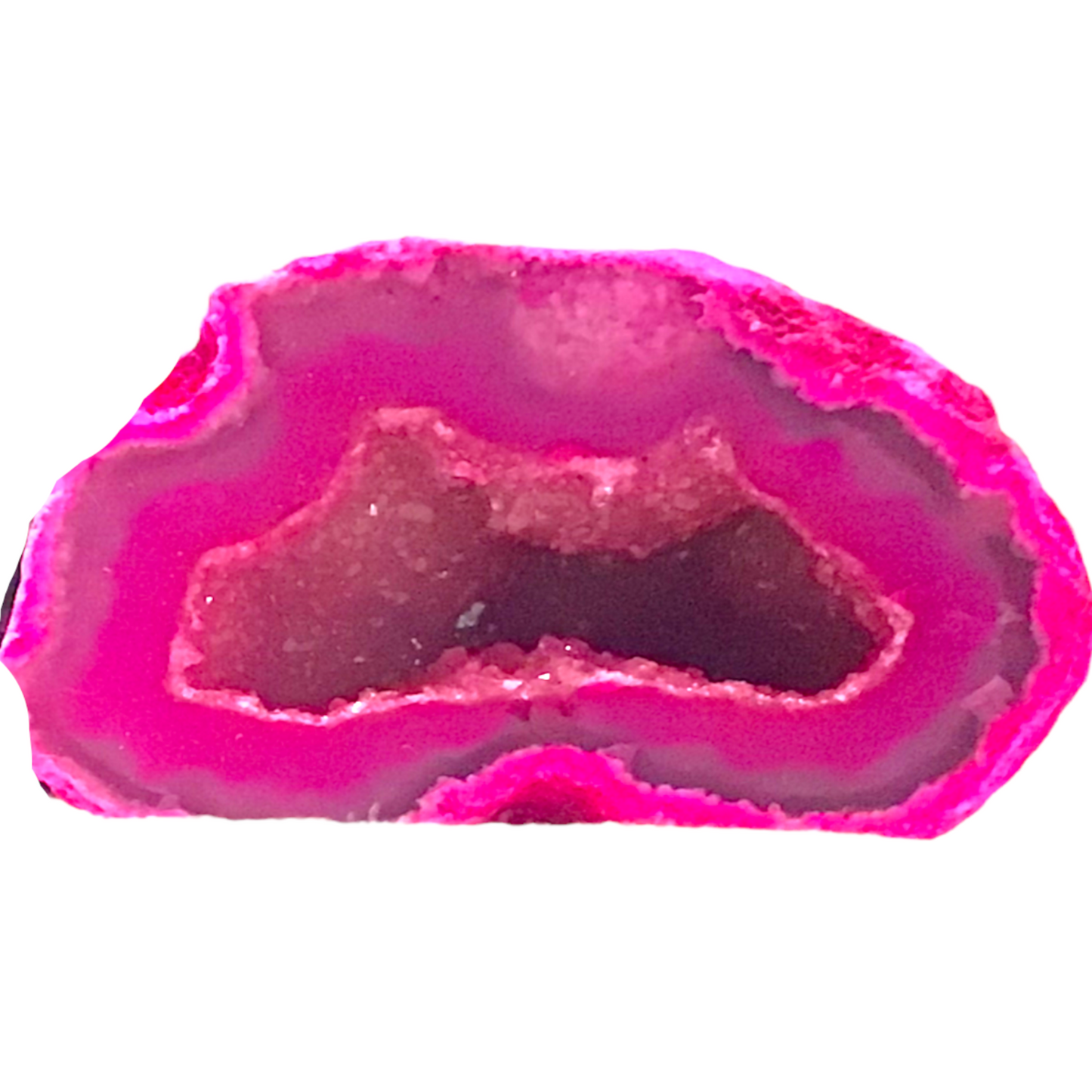 Gefärbte halbe Achat Geode | aufgeschnitten und poliert | A* Qualität |