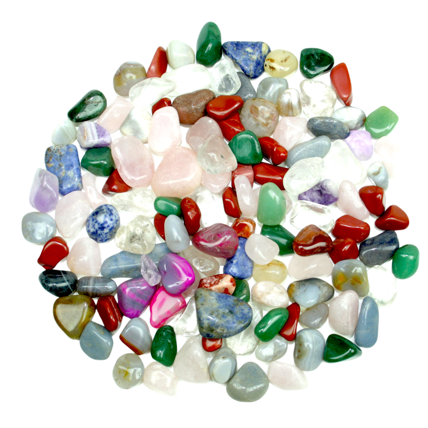 Edelsteine getrommelt und poliert | Amethyst | Bergkristall | Rosenquarz | Mix |