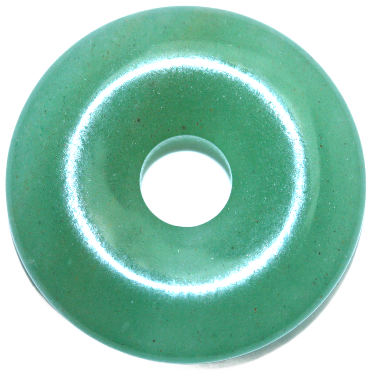 Premium Edelstein-Donut Aventurin grün optional als Kette mit versilberter oder vergoldeter Spirale und Wildlederband