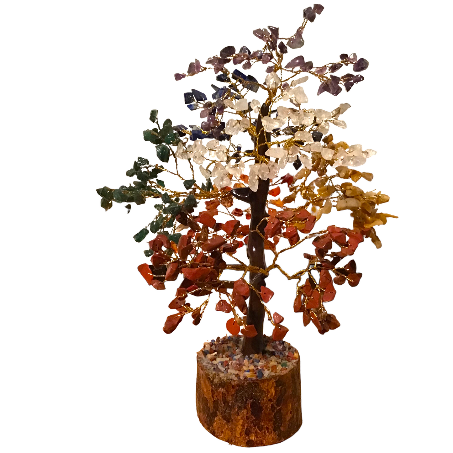 Sieben-Chakra Lebensbaum I Reichtumsbaum I 500 Steine I 30x20cm I 450-500 Gramm I Geschenkidee