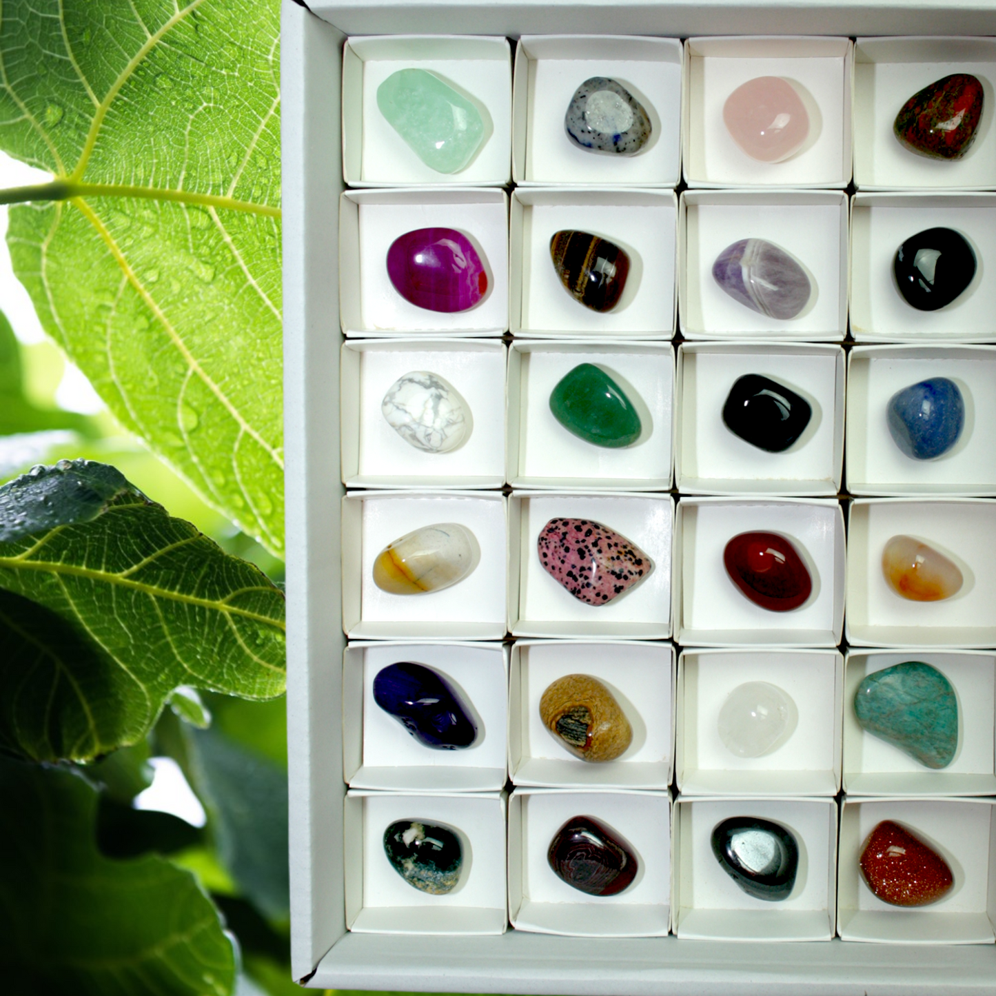 Edle Mineraliensammlung 24 Trommelsteine aus aller Welt mit Beschreibung der einzelnen Steine