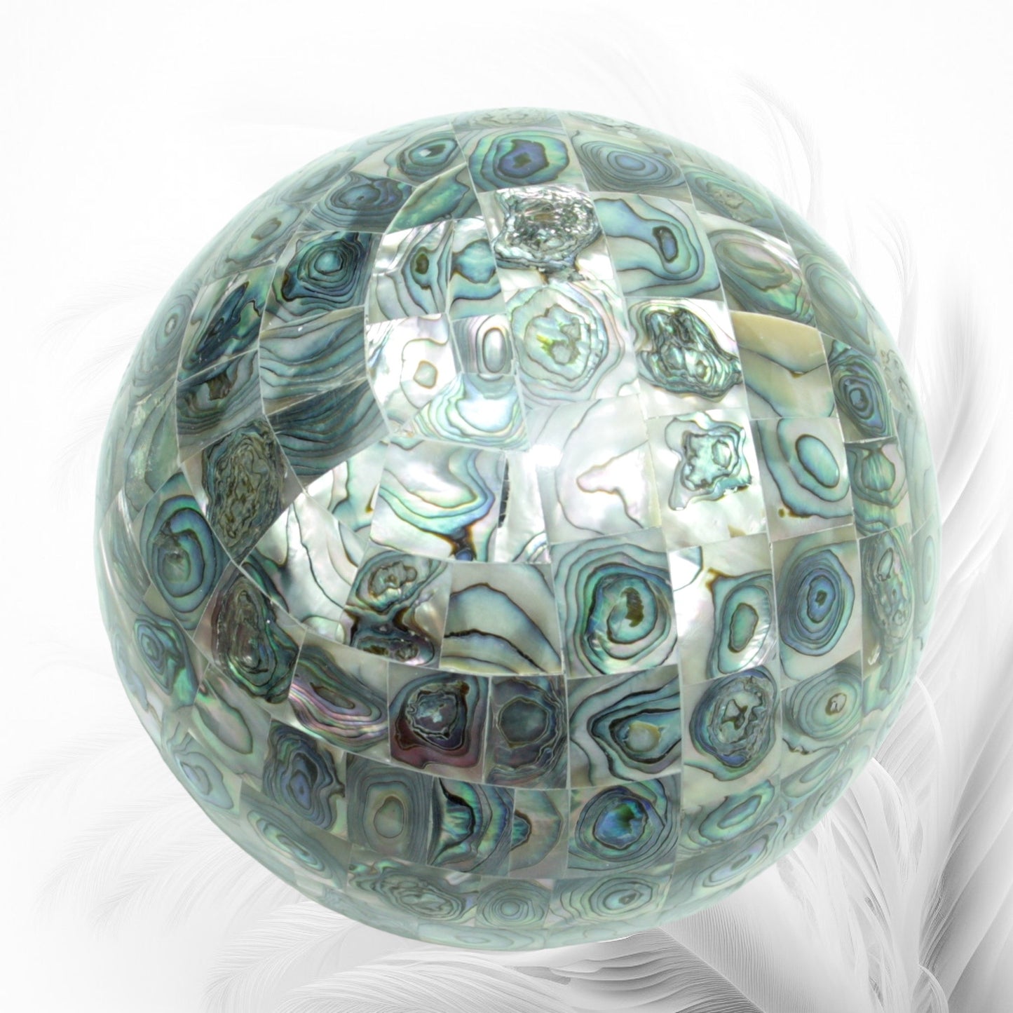 Mächtige traumhafte Abalone-Muschel Kugel 13 cm I Handarbeit I Einzelstück I Museumsstück I UNIKAT