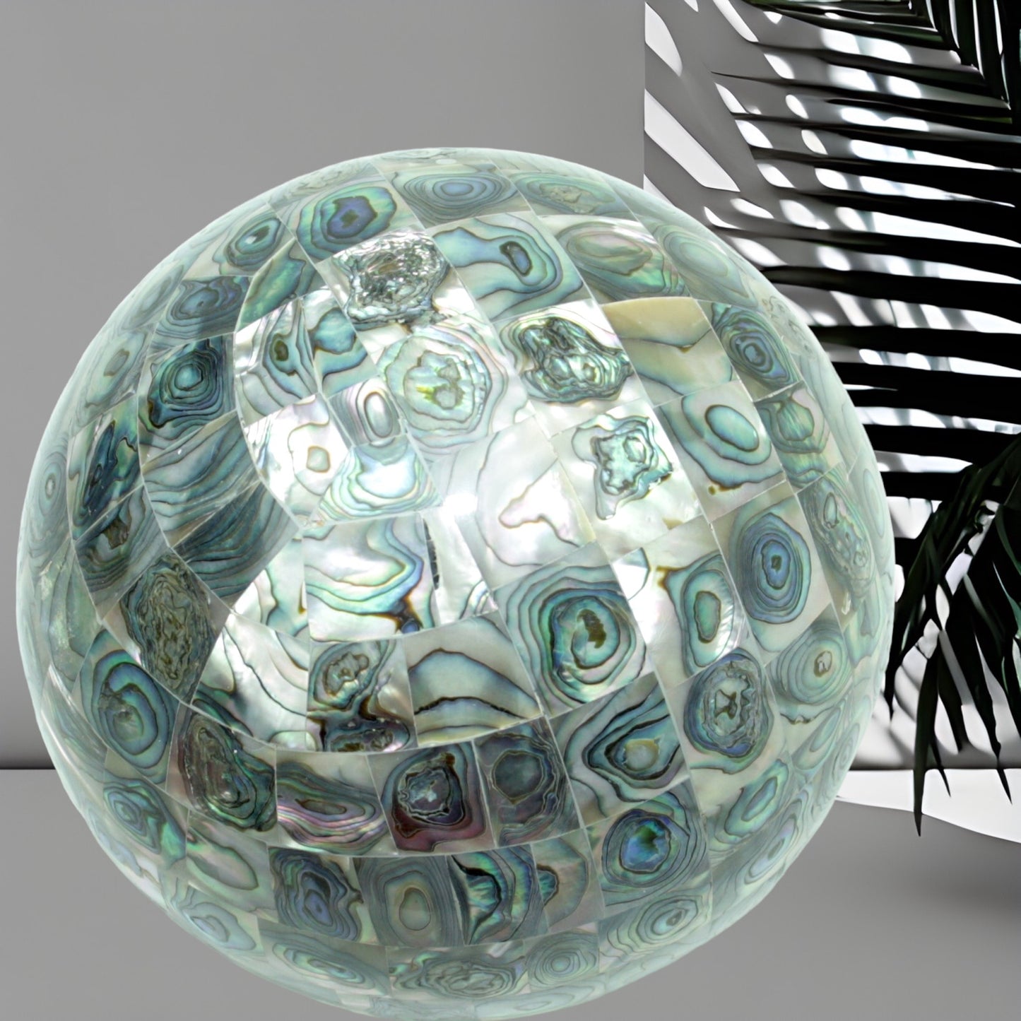Mächtige traumhafte Abalone-Muschel Kugel 13 cm I Handarbeit I Einzelstück I Museumsstück I UNIKAT